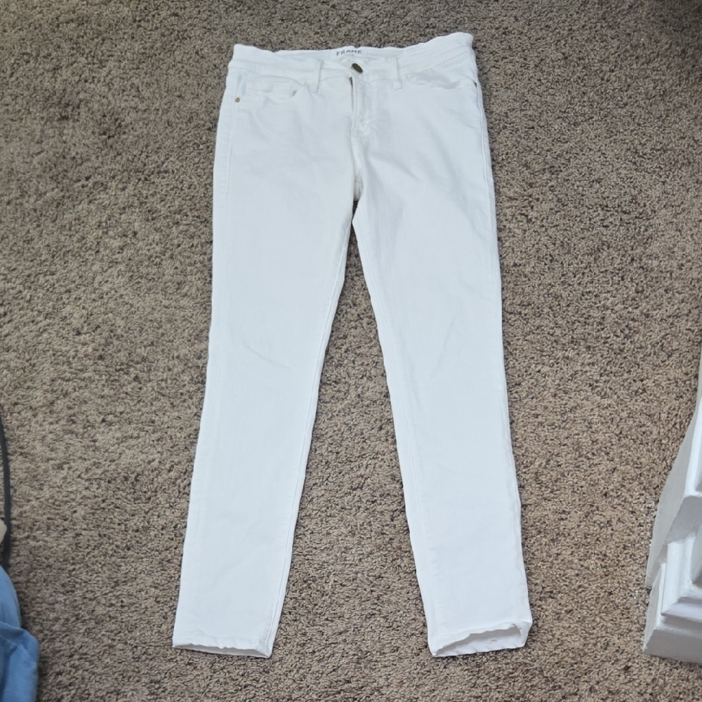 Frame Denim Women's Crisp White Skinny Jeans